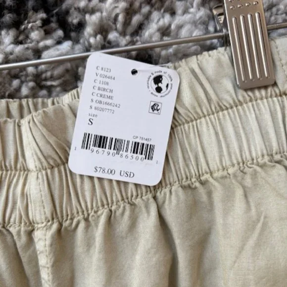 Free People Preppy Poplin Pull On Pants / Birch NWT (S) - Picture 7 of 8